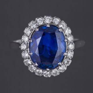 Bague forme marguerite saphir 