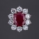 Belle bague forme marguerite rubis