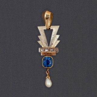 Pendentif saphir et diamants