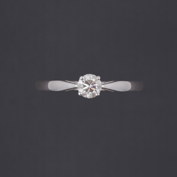 Bague solitaire or blanc