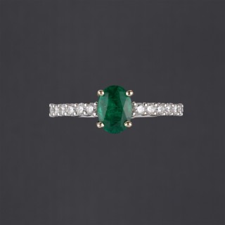 Bague émeraude et diamants