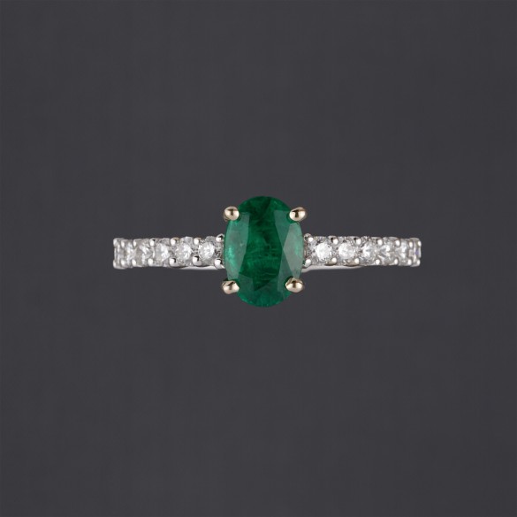 Bague émeraude et diamants