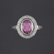 Bague saphir rose et diamants