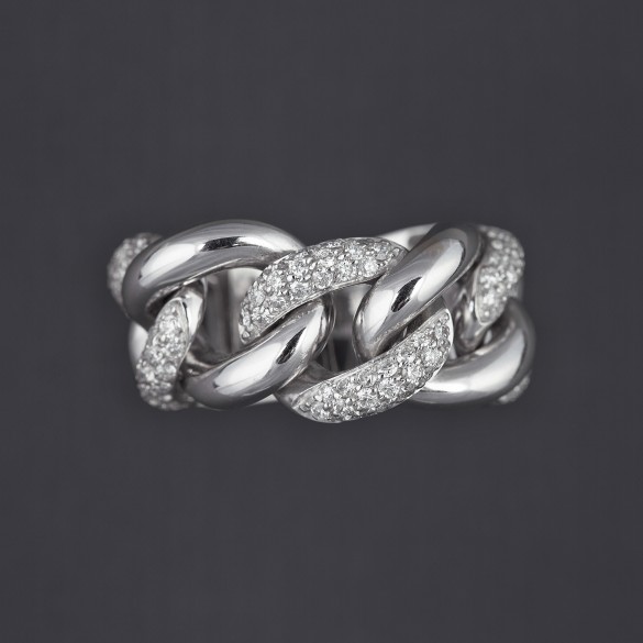 Bague maille gourmette souple